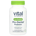 Vital Nutrients, Hyperbiotics®, Pro-Dental®, пробиотик, натуральный мятный вкус, 90 веганских жевательных таблеток