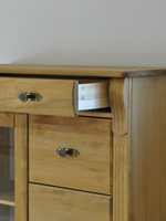 Комод 91х42х125, Susanna, с 5 ящиками для одежды, стеклянная дверца, винтажный, классический, в гостиную, спальню, прихожую, массив сосны, Dipriz