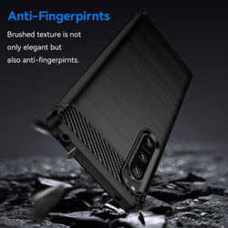 Мягкий защитный чехол для Sony Xperia 5-IV Mark 4, серии Carbon (в стиле карбон) от Caseport
