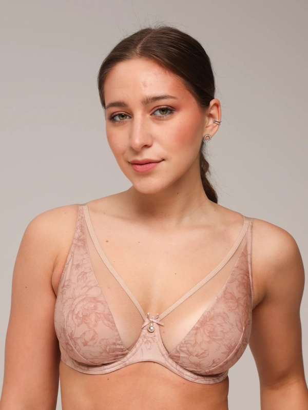 Бюстгальтер Zebra мягкая чаша на каркасах (принт/телесный)