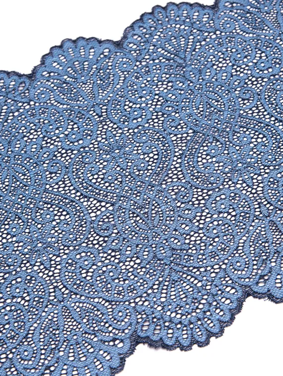 03-251 Кружево эластичное 22 см, темно-синий/голубой