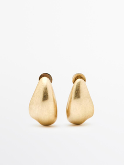 Massimo Dutti Серьги с деталями «Лесной орех», золотистый