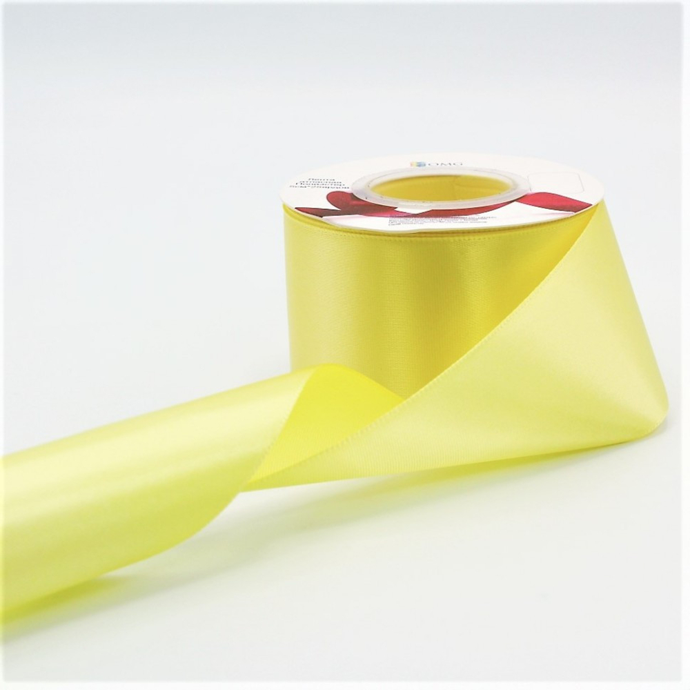 Лента Атласная 5см х 28м Полиэстер класс А (Желтый)