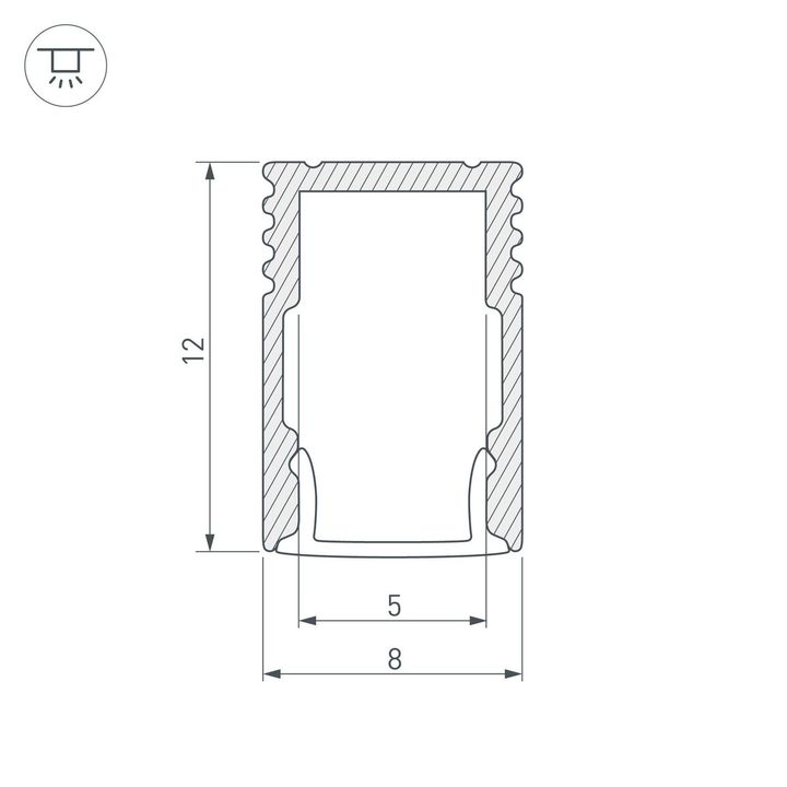 Профиль Arlight SL-Mini-8-H12-2000 White 037107