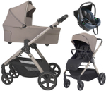 Детская коляска 3 в 1 Espiro Only 2026 и автокресло Pi Gray blue 529 sahara beige