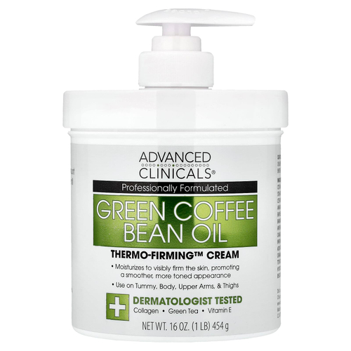 Advanced Clinicals, Масло из зеленых кофейных зерен, Thermo-Firming ™, крем, 454 г (16 унций)