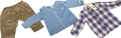 Костюм на мальчика из 3 предметов на рост 68 см производства Турция из 100% хлопка