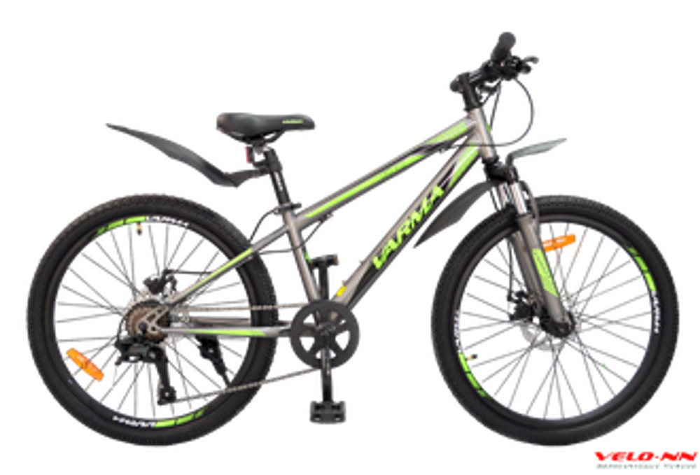 Велосипед 24&quot; VARMA Leo H41D,  7ск. серо-зеленый