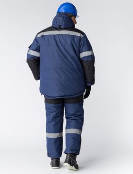 Костюм зимний "Беркут" полукомбинезон (т.синий/черный)