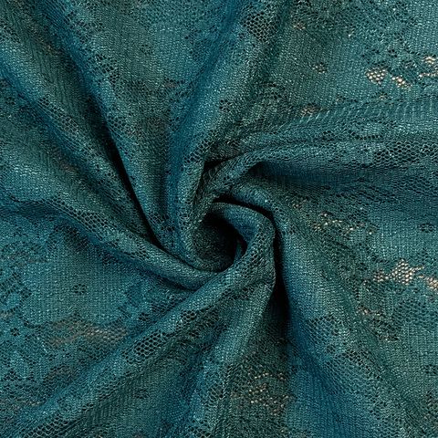 Кружевная ткань стрейч ш150см, цвет морская волна
