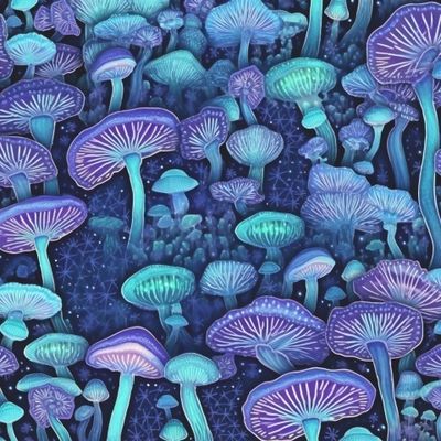 Грибы грибочки. Психоделический неон. Волшебство и магия