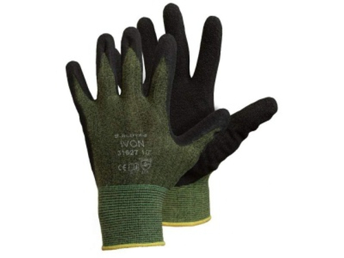 Перчатки нейлоновые с черным латексным покрытием (уп-12шт)