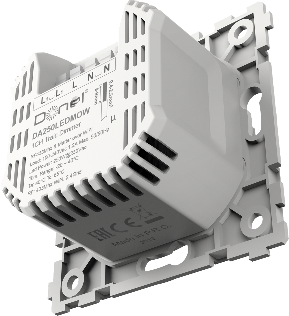 Механизм умного клавишного диммера Triac LED 250Вт. Matter Over Wi-Fi 1.2 A 230 В~,  серия DA