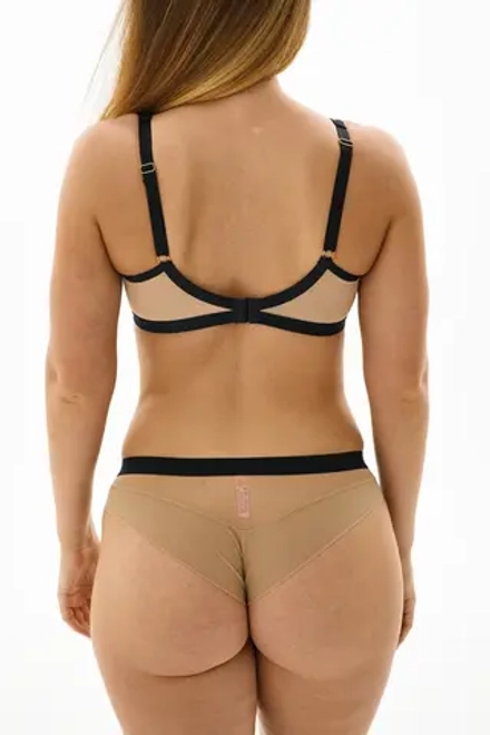 Трусы Zebra танга (черный/скин)