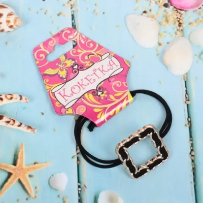 Резинка для волос 1шт «Кокетка - Aks Bambina chain», квадрат, микс 2 цвета, d-5см