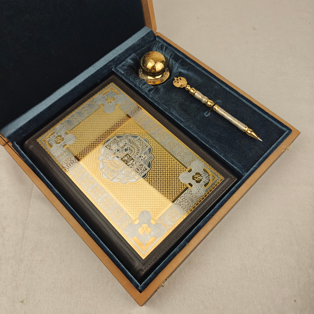 Бизнес-набор подарочный для руководителя "Гербовый №1" в футляре