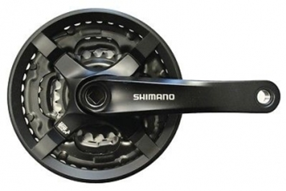 Система Shimano TY501, 175мм, Кв, 42/34/24, с защитой, с болтами, серебр., б/уп
