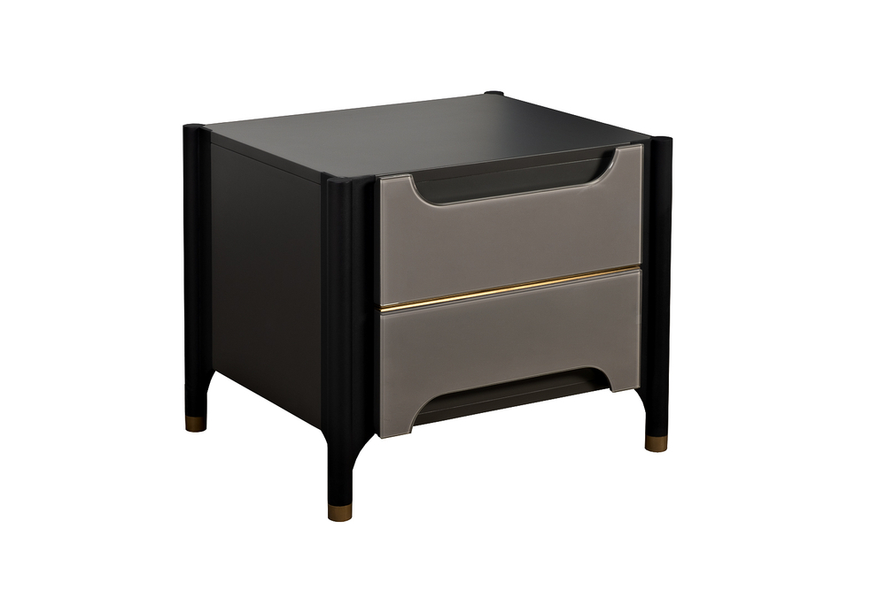 Тумбочка с двумя ящиками 60x50x51см Garda Decor Grimaldi серая