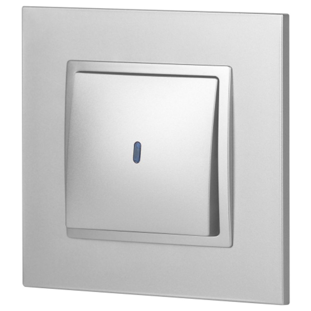 14-1102-03 ЭРА Выключатель с подсветкой, 10АХ-250В, IP20, Эра Elegance, алюминий