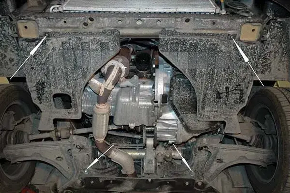 Защита картера двигателя, КПП (1,8 мм, сталь) для Chevrolet Lacetti 2004-2013 (V = 1.4; 1.6; 1.8) Sheriff.04.1788
