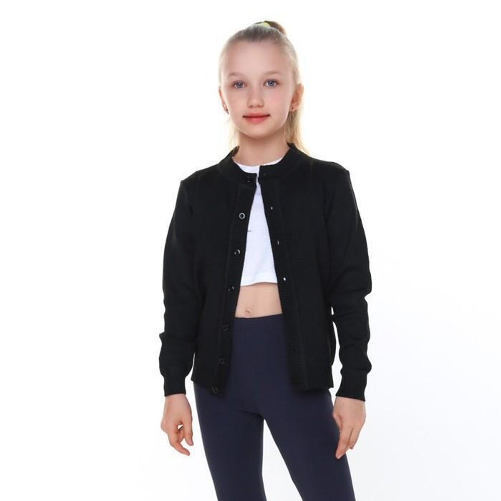 Кардиган для девочек А.8321A-B62, черный, р-р 128-134см 9606447