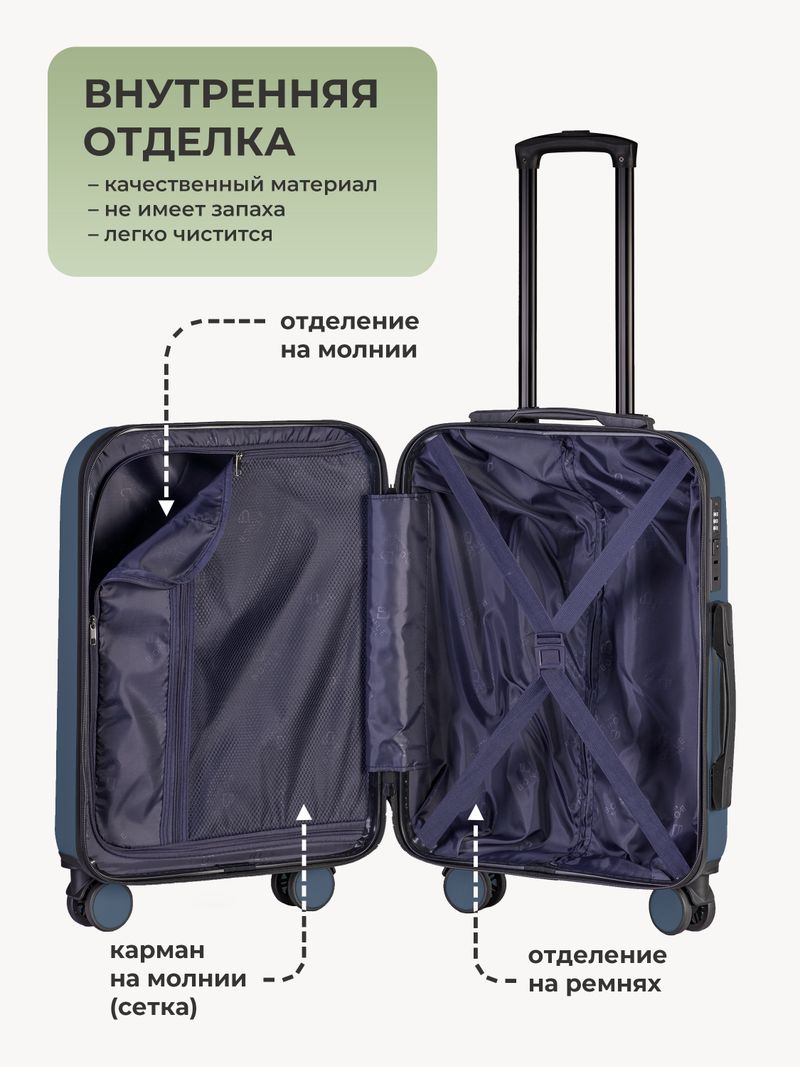 Чемодан S с кейсом в комплекте Темно-синий