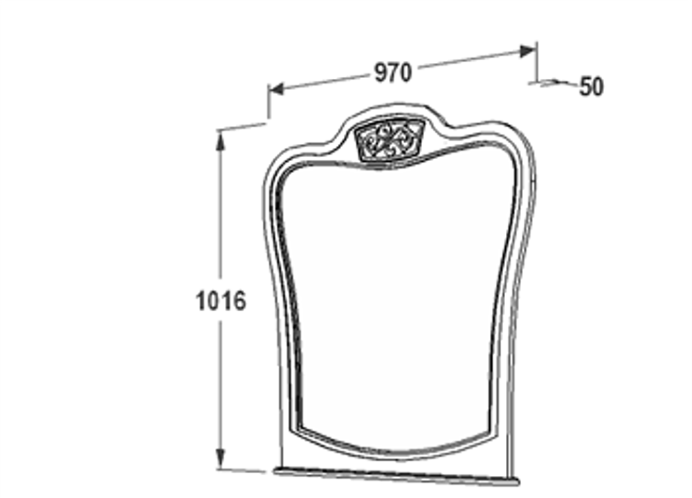 Зеркало "Ольга-12" (белый глянец), ЛДСП/МДФ, Фант-мебель, г. Волжск