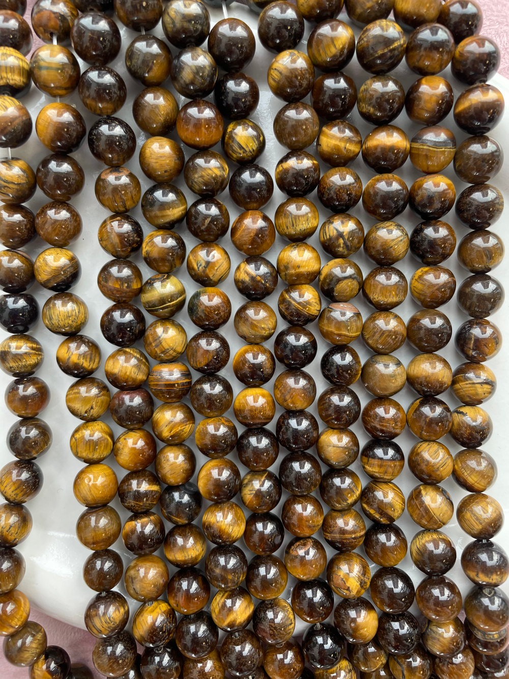 Нить бусин тигрового глаза 8,5мм