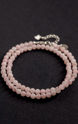 Браслет "Memo about Love&Luck" двойной из природного розового кварца