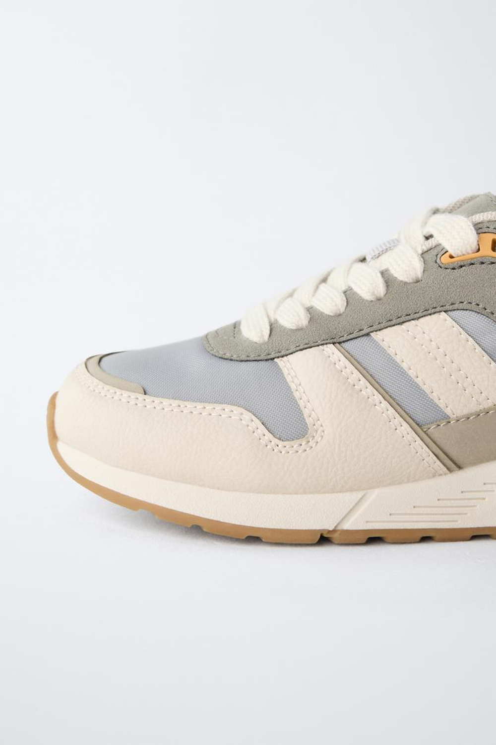 ZARA КРОССОВКИ СО ВСТАВКАМИ, СЕРЫЙ