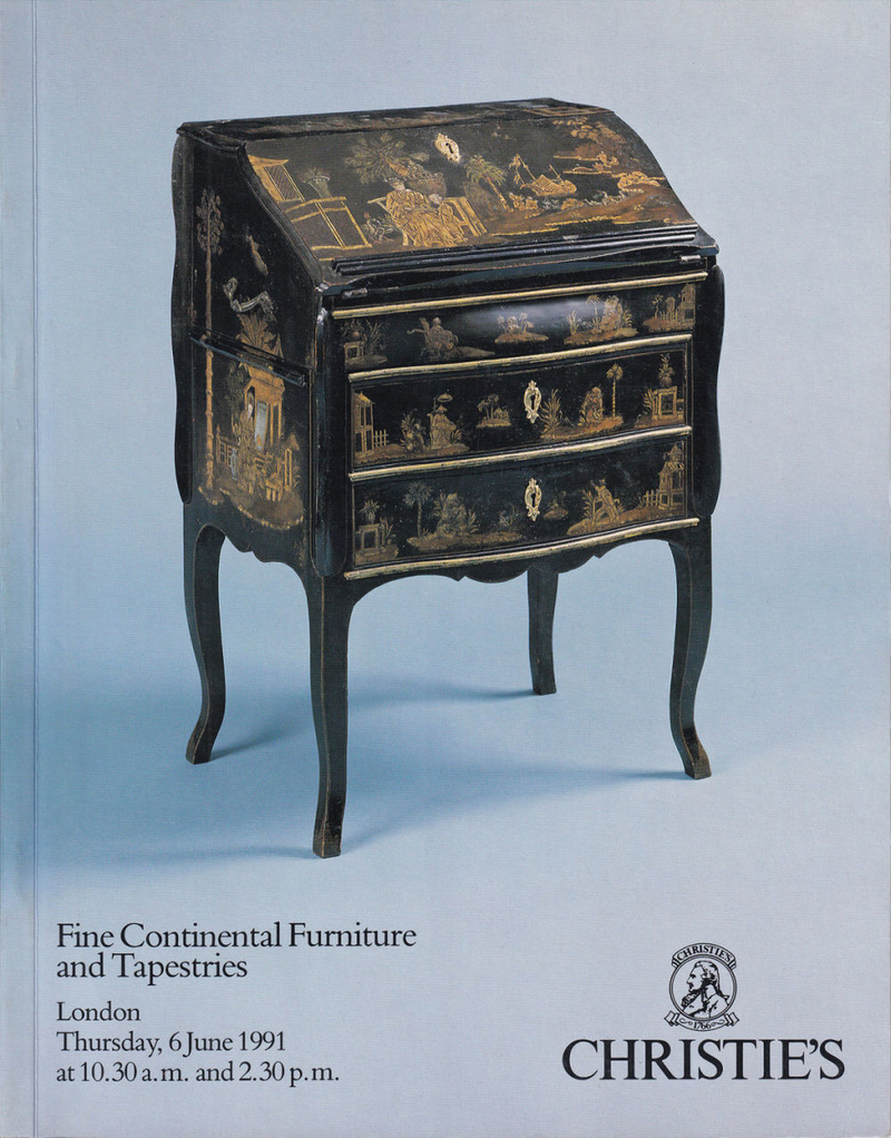Каталог аукциона Christie’s, Лондон, Изысканная европейская мебель и гобелены от 6 июня 1991 года