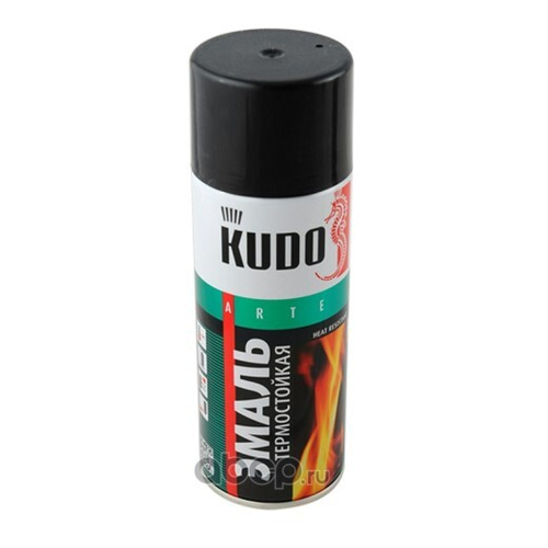 Краска спрей термостойкая 520 мл Черная /600 градусов/ (KUDO)