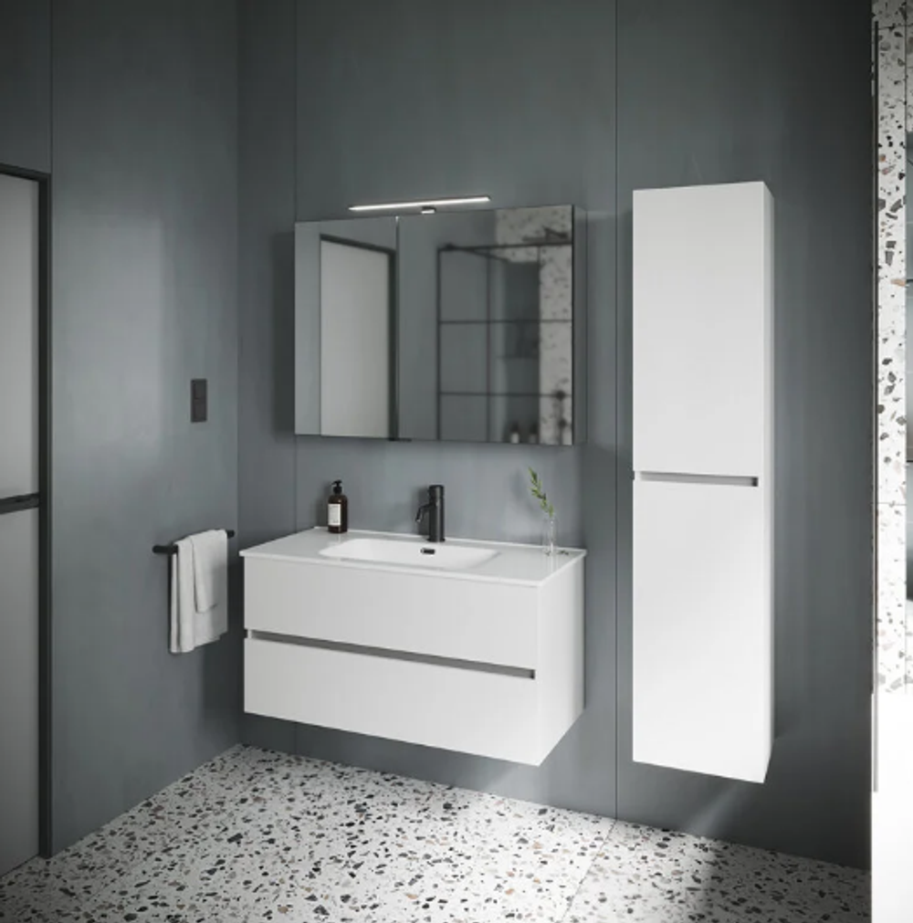 UR100W Тумба SANCOS подвесная URBAN 2я 100 бел.глянец