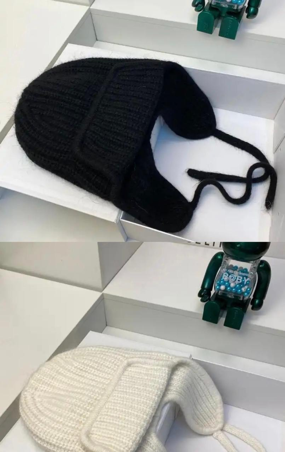 Вязаная шапка-ушанка