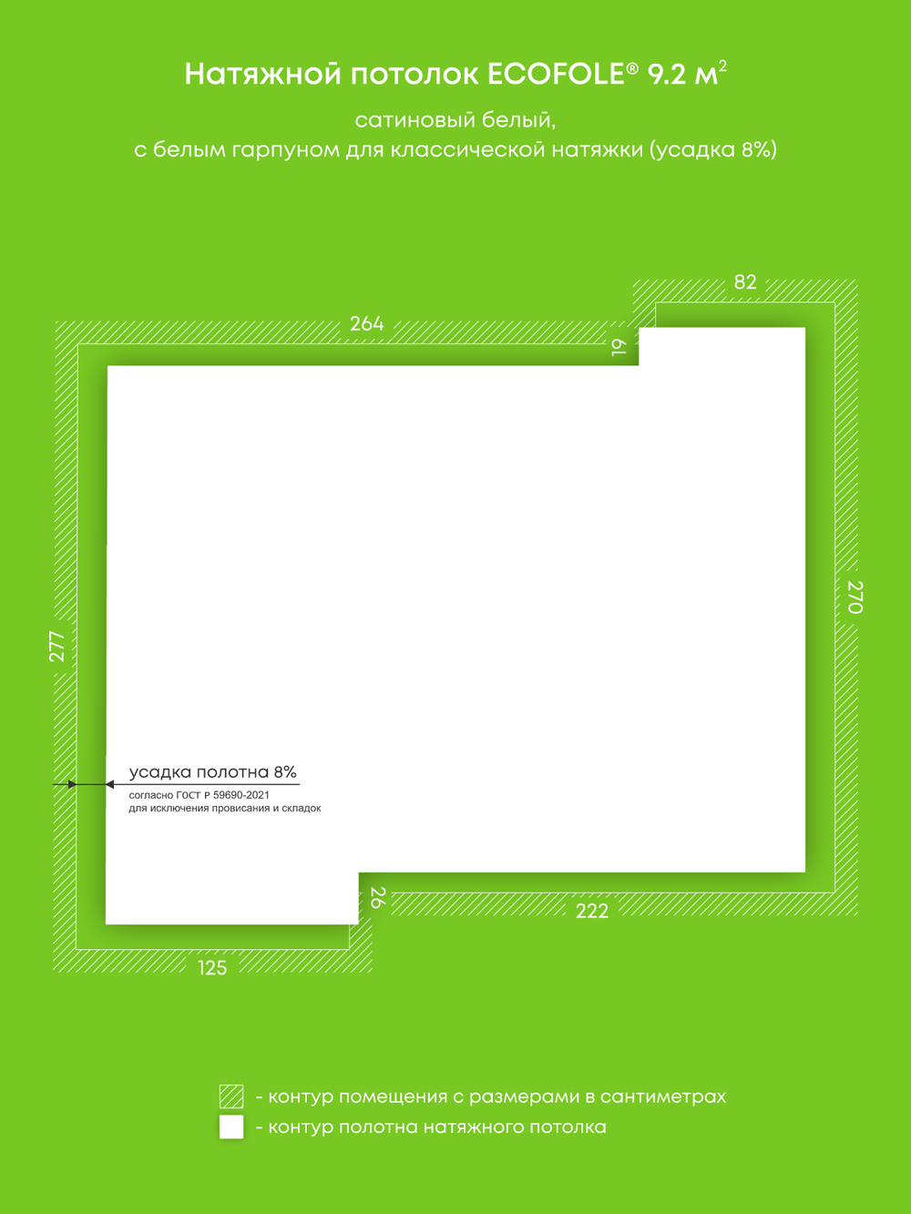 Натяжные потолки 21.6 м2, 7.9 м2, 9.2 м2, 4 м2