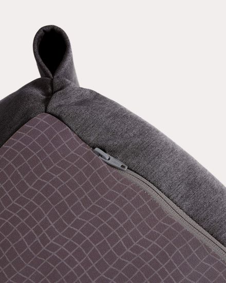 Пуф-шезлонг со спинкой Square темно-серого цвета для садового модульного дивана 165 x101см