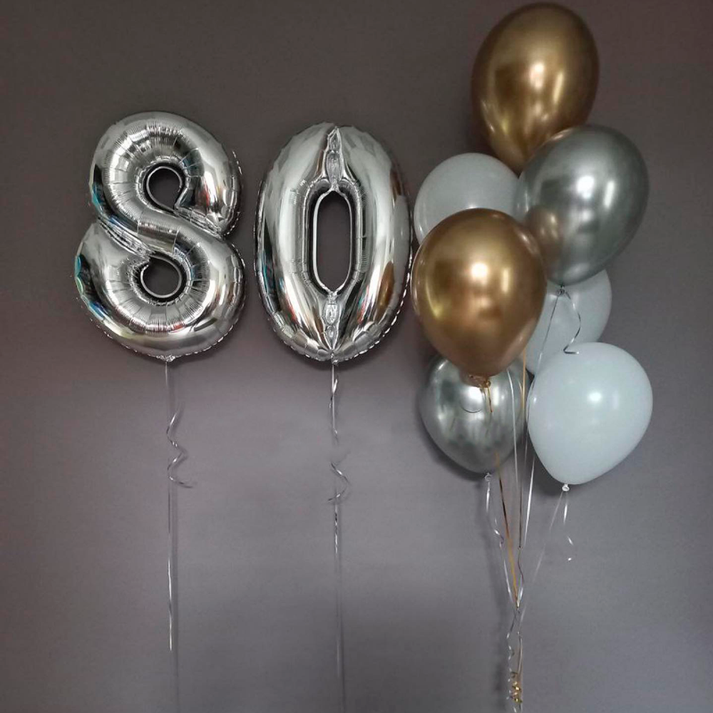 Композиция из шаров на 80 лет мужу