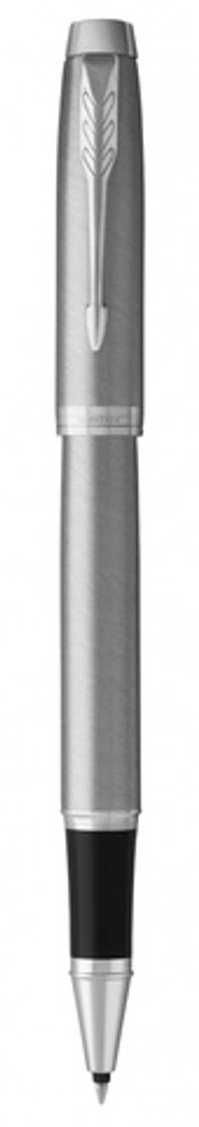 Ручка-роллер Parker IM Stainless Steel CT, стержень: F, цвет чернил: black, в подарочной упаковке.