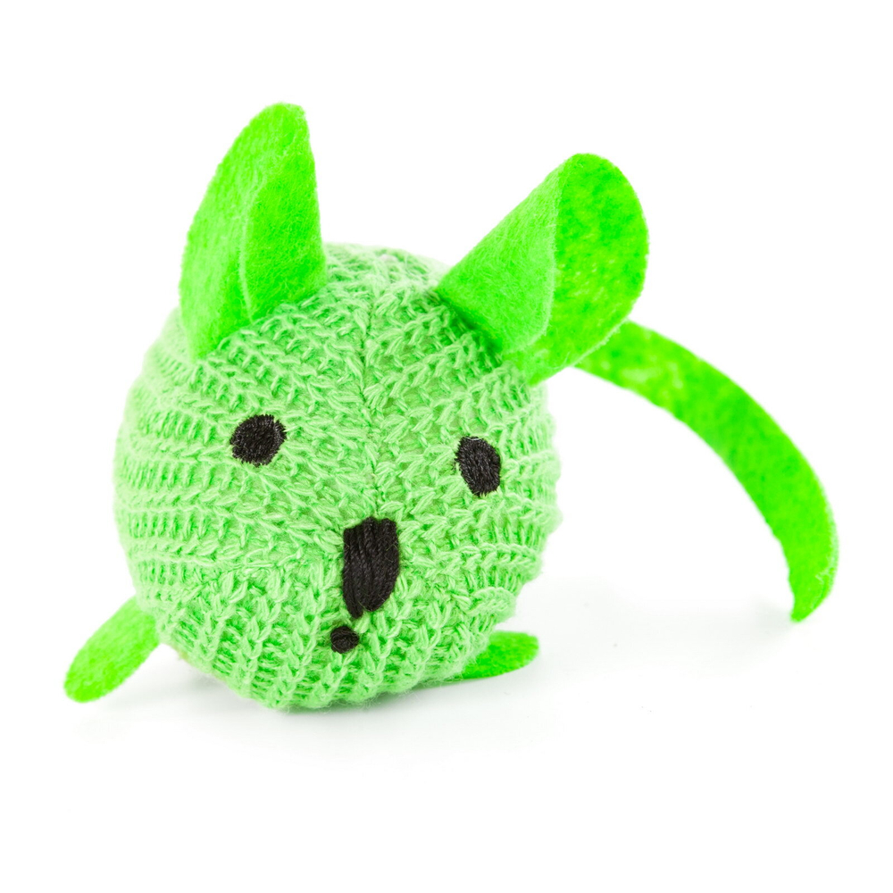 Игрушка для кошек мягкая с кошачьей мятой "Вязаная мышка" DUVO+
