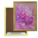 Алмазная мозаика Alingar, на подрамнике, с полным заполнением, (глянц), 40х50 см, 26 цветов, "Жемчужный пион"