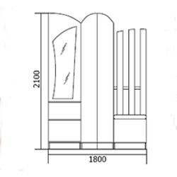 Прихожая "Саша-2" (ясень анкор темный/ясень анкор светлый), ЛДСП, Фант-мебель, г. Волжск
