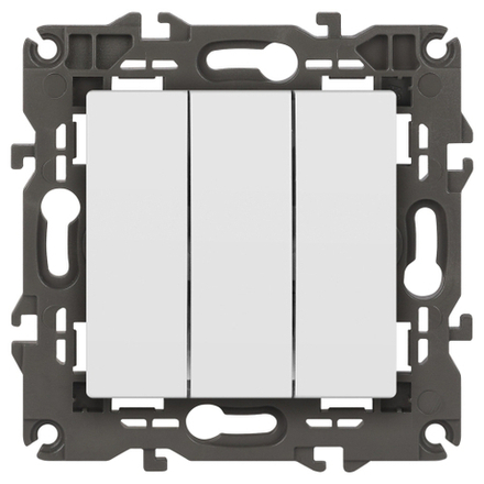 Выключатель ЭРА Elegance 14-1107-01М тройной, 10АХ-250В, белый матовый