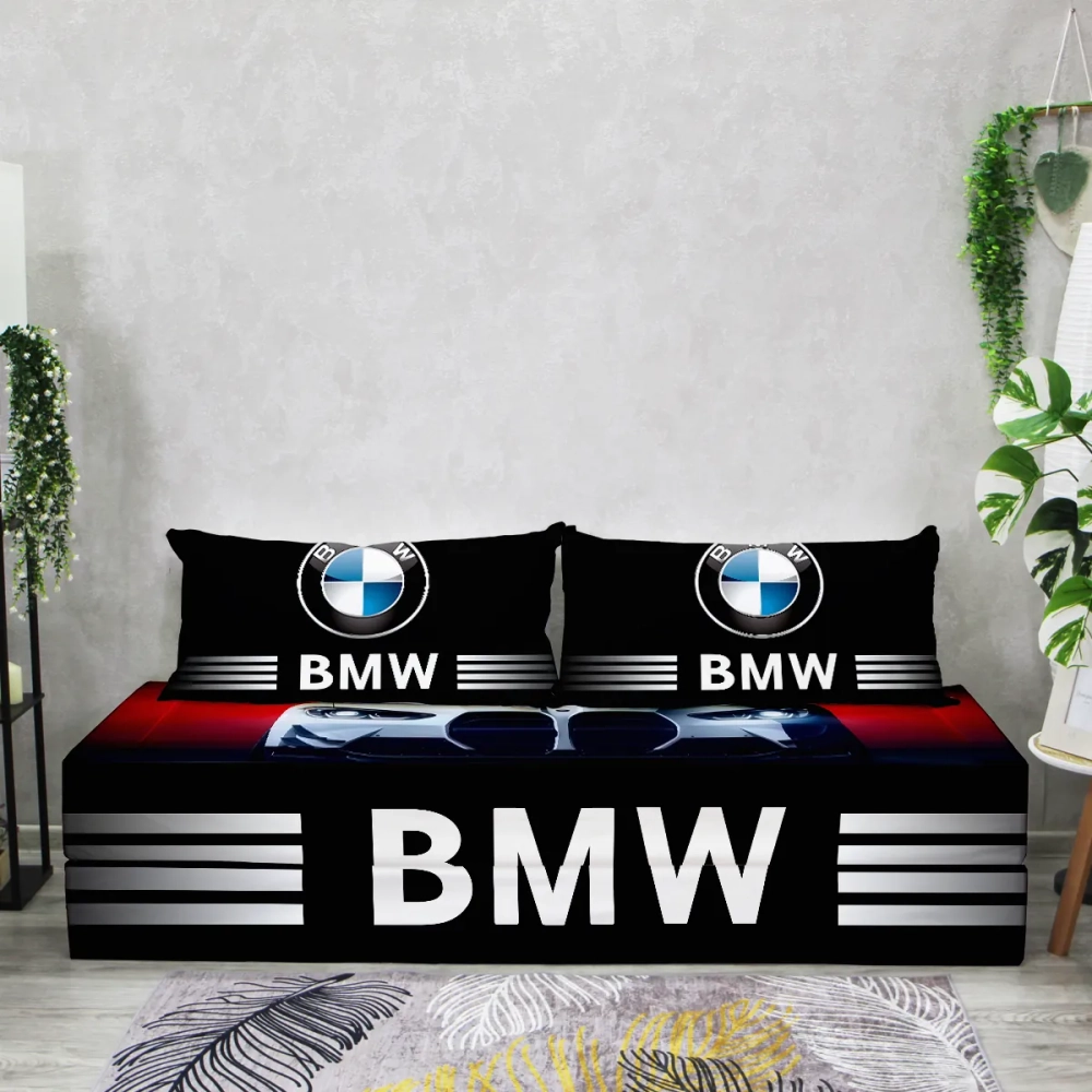 Бескаркасный диван кровать раскладной "BMW"