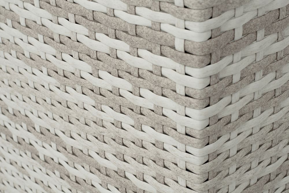 "Лунго" кашпо для цветов большое плетеное из искусственного ротанга, цвет бежевый