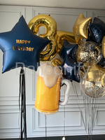 Набор шаров "Синее золото" цифра+фигура