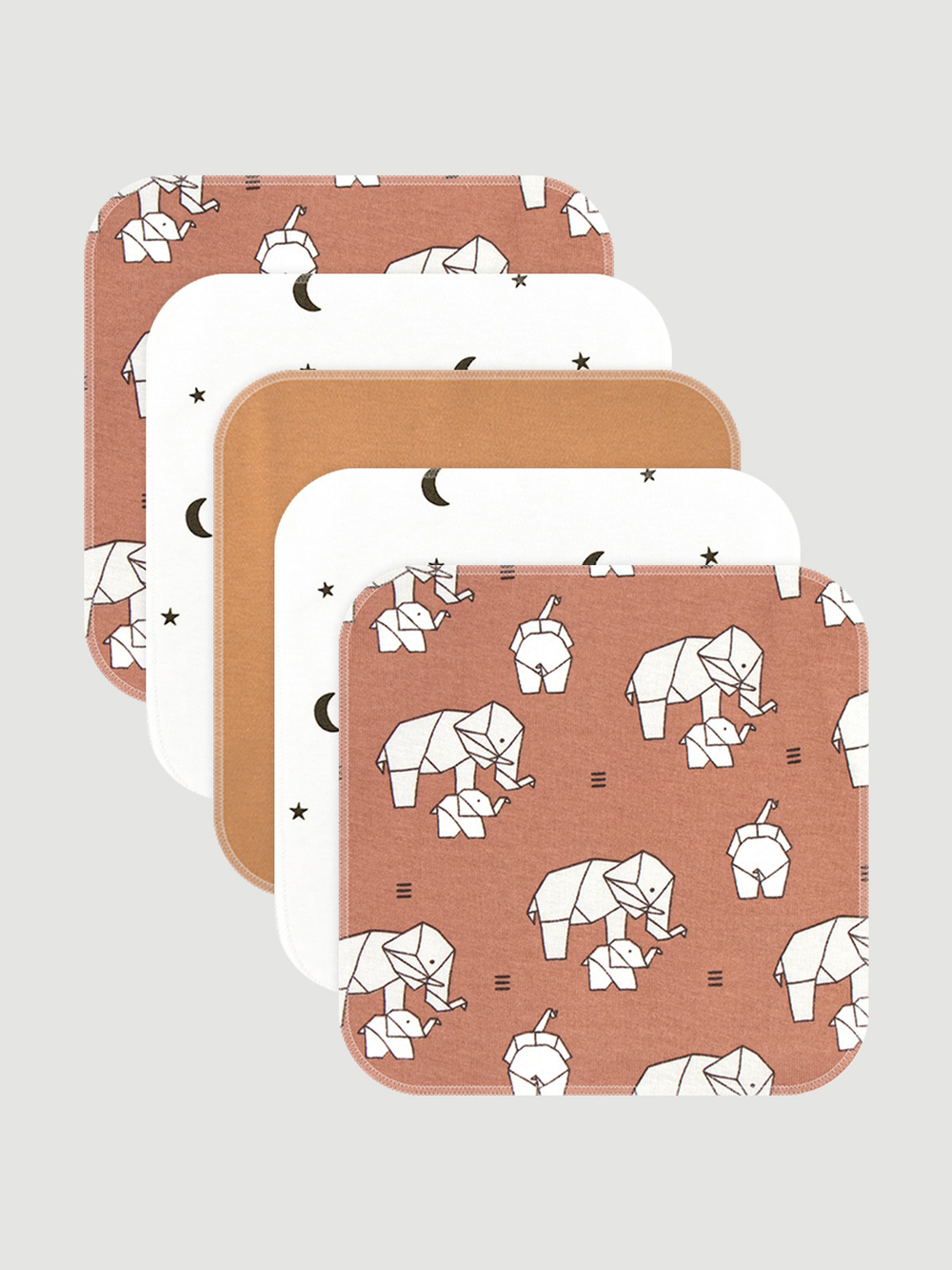 Набор платочков-слюнявчиков Mjölk Слоники оригами