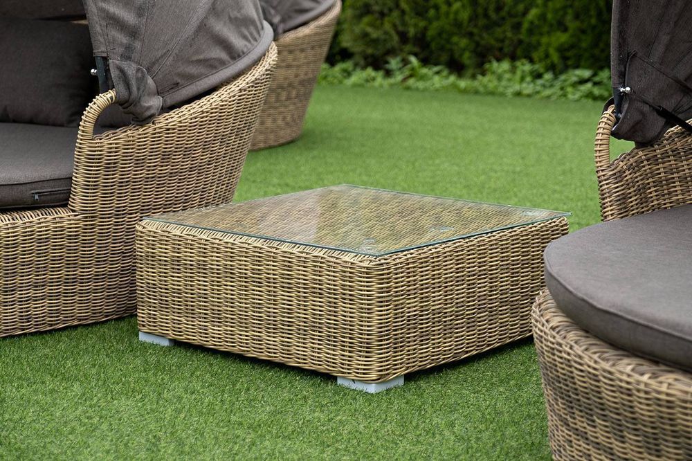 "Лунго" журнальный столик плетеный, цвет соломенный