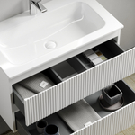 Тумба подвесная Sancos Snob R, Bianco 790х445х500, под столешницу без отверстия под смеситель, цвет Black Sky