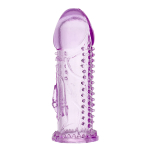 Фиолетовая гелевая насадка 13см с клиторальным отростком и шипами ToyFa Basic 818019-4