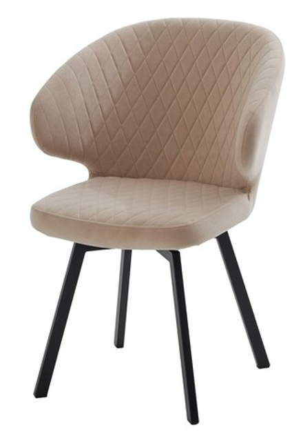 Стул М-City DISAUR Хилтон поворотный на 360 градусов, B03 Бежевый, Велюр, Латте каркас